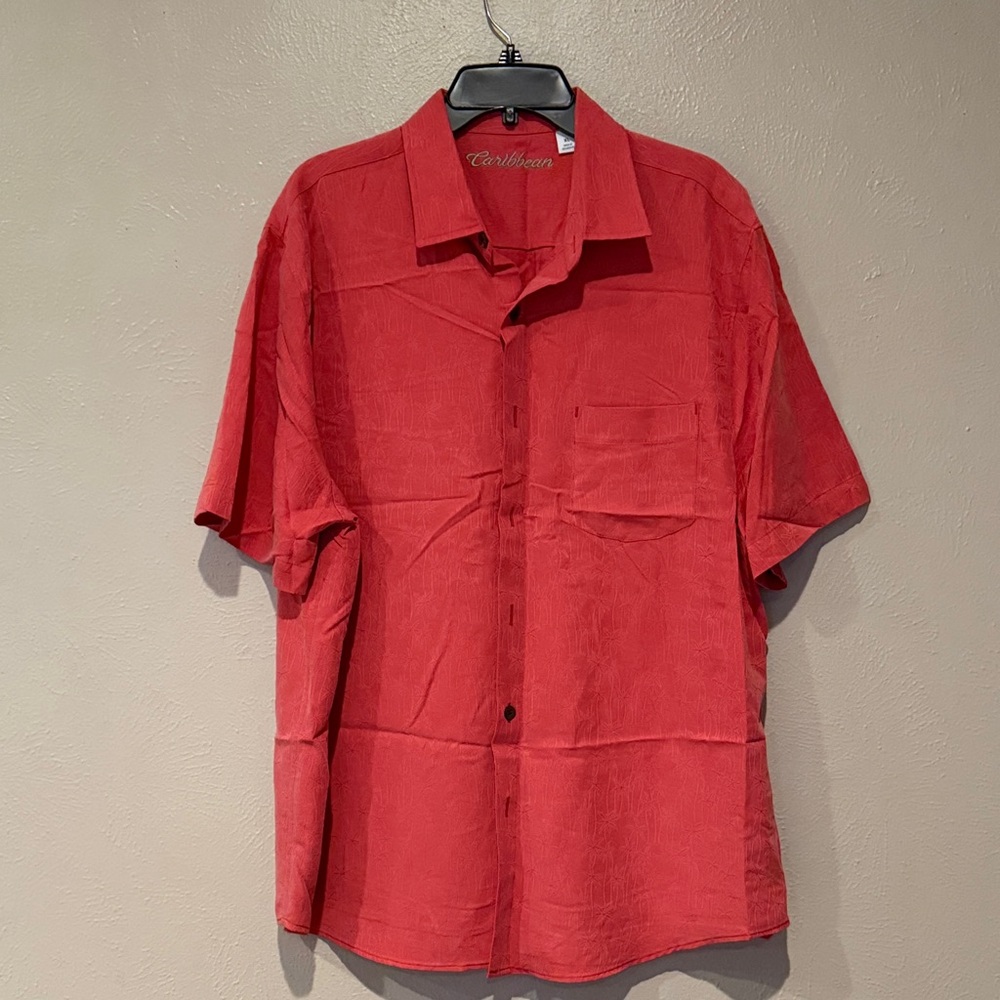 Caribbean Red Casual Button Down Shirt